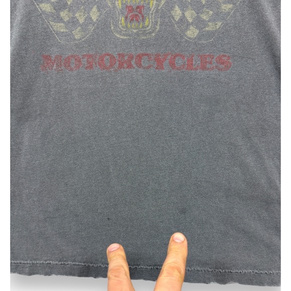 American Customs by Affliction T Shirt Mens M Gray Panther Motorcycles Graphic - Picture 5 of 10